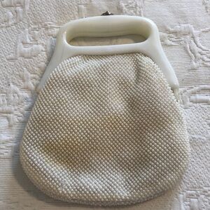 Vintage Elegant Cream Beaded Handbag